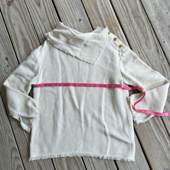 By Malene Birger sweater ivory cream gold buttons cowl neck EU32 - Picture 4 of 9